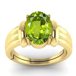 Panna Panchdhatu Ring - 7.25 Ratti Certified - Adjustable Ring - Panna Upratna Rashi Ratan - Panchdhatu Anguthi - Panna (Amethyst) Gemstone Unisex Peridot032-1-ring-42