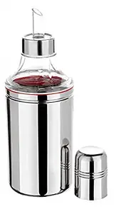 KIWI SALES KEPY The Stainless Steel Oil Bottle Jar Dispenser, Pourer, Can for Kitchen 1 Litre Oil Dropper/Dispenser