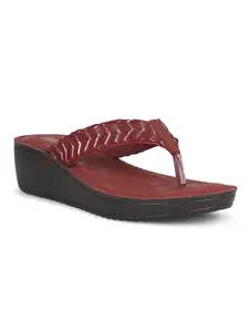 Bata Casual Thong for Women and Comfortable Slipper Red