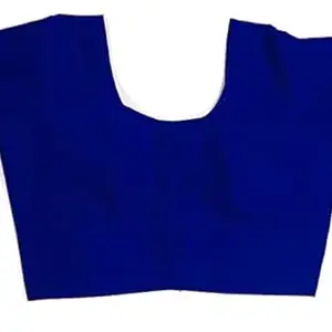 BB Women's Cotton Readymade Stitched Short Sleeves Saree Blouse, Color Ink Blue (42)