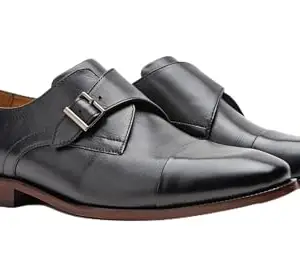 Symbol Premium Men's Formal Leather Monk Strap Black Shoes_7 UK (SYP-M-FSH-MNK-01)