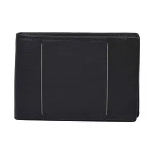 Leatherman Fashion LMN Genuine Leather Black Unisex Wallet(1 Card Slots)