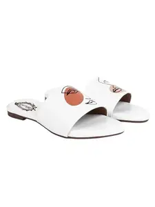 Shoetopia Casual Open Toe White Flats for Women & Girls /UK6