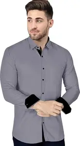 MTrendy Casual Shirt Man||Fashionable and Trending||GHY1-FSON_Darkgrey_XXL