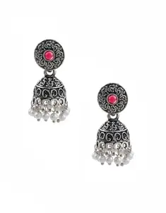 Anuradha Antique Oxidized Finish Traditional Small Zhumki Earrings For Women | Drop Earrings Set
