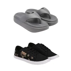 ZENWEAR Extra Soft Classic Casual wear with Ultra Soft Flexibility Technology Heels for Women's/Girl's(6110+1629) Multicolor