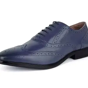 LOUIS STITCH Formal Shoes for Men - Handcrafted Wingtip Brogue Leather - Lace-Up Style Shoe for Business, Party,Casual - (NRXBG)