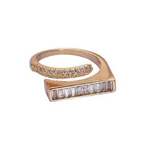 SV Stylish Crystal Diamond Adjustable Ring For Women Girlfriend party wear jewellery Ring.