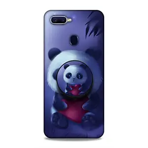 Screaming Ranngers Designer Printed Hard Matt Finish Mobile Case Back Cover with Mobile Holder for Oppo F9 Pro/Realme 2 Pro / U1 (Panda/Cute Animal)