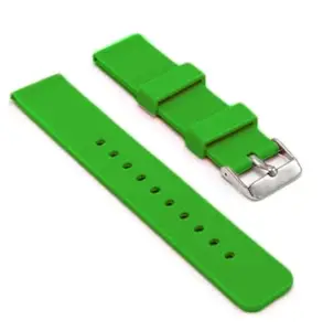 SBWC Green Rubber Silicon Watch strap 16mm 18mm 20mm 22mm Green Rubber Watch Strap For Men And Women With Steel Buckle (16mm)