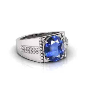 MBVGEMS 7.25 Ratti 7.00 Carat Blue Sapphire panchdhatu ring Panchdhatu Ring Astrological Adjustable Ring Size 16-22 for Men and Women