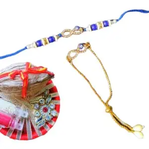 Traditional Rakhi set For Bhai bhabhi with thali@8