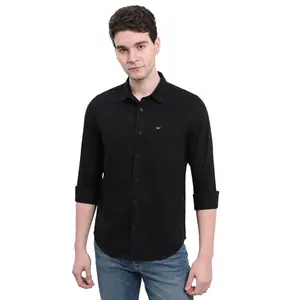 Lee Men's Regular Fit Shirt (LMSH004294_Black