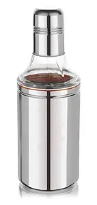 Kuber Industries Stainless Steel Oil Dispensers for Kitchen use with Sharp Finish, Slim, Stylish and Trendy Look 750 Ml (Silver)- CTKTC37708