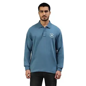 Royal Enfield Men's Regular Fit T-Shirt (TSA230005_Vintage Blue