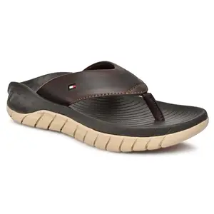 R-SWISS Men's Slippers Ultra Light Orthopaedic and Diabetic Super Fit Comfort Slipper, Flip-Flop, Slides Comfortable & Lightweight with EVA Sole (Brown)