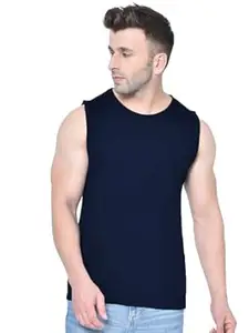 CHKOKKO Tank Tops Sleeveless T-Shirt for Men Gym Wear Vest Solid Stylish Round Neck Running Sando for Sports Workout Fitness & Casual or Beach Wear