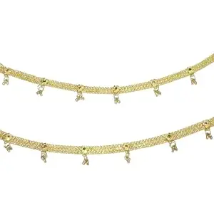 Fancy Stylish golden Anklets payal for women & Girls Alloy Anklet by shrungarika (a-148)