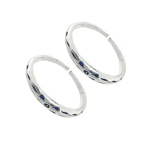 Sahiba Gems Silver Cut Work Leg Fingers Toe Rings/Chandi Bichiya ~ Pack in 2 Pieces