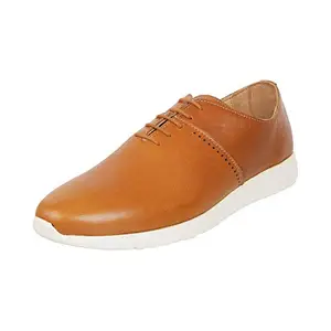 Mochi Men Tan Leather Lace-up Shoes 7-UK (41 EU) (71-9832)