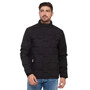 Spykar Jet Black Cotton Full Sleeve Casual Jacket For Men (Size: S)-MJK-02BBHW-051-Jet Black