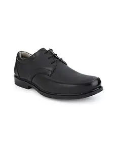Devil's Snare Men’s Derby Dress Shoes | Black Leather | Lace-Up Oxford Style with Anti-Slip Sole | Formal Shoes | Size: 9