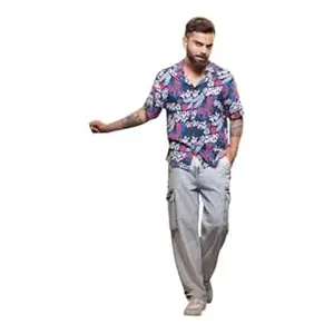 WROGN Men's 100% Cotton Jeans | Blue Wash | Loose Fit