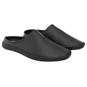 IMCOLUS Casual Synthetic Material Slip-on Mules Shoes for Men | Black Color | Size - 6