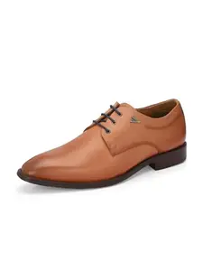 VALENTINO Genuine Leather Formal Derby for Men SAINT-52-TAN