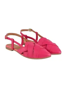 Shoetopia womens DN-404 Pink Flat Sandal - 3 UK (DN-404-Pink)