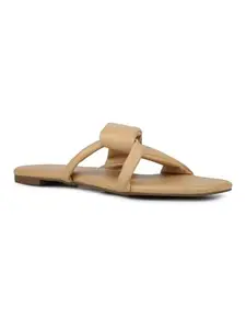 Inc.5 Womens Beige Casual Open Toe Flats