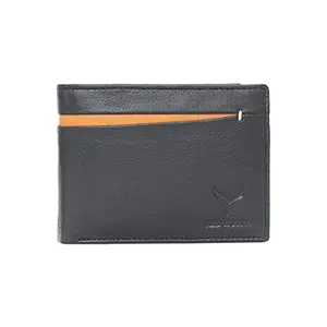 REDHORNS Genuine Leather Wallet for Men | RFID Protected Mens Wallet with 10 Credit/Debit Card Slots | Slim Leather Purse for Men (A131R1_Black)