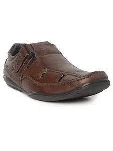 Buckaroo Z CAMERON Genuine Leather Brown Casual Closed Sandal For Mens: Size UK 6