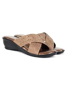 Jackie Heels Copper Women's Slip-on Sandal