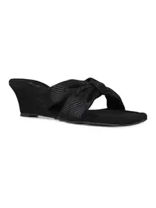 Inc.5 Womens Black Ethnic Solid Wedge Heels