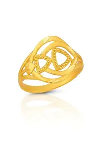 Trikon Micro Non Adjustable Traditional Gold Plated Ring For Women And Girl