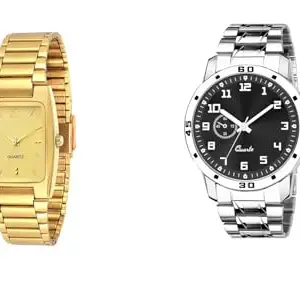 Rigel Styles Combo of Gold and Silver Watch for Men and Woman with 1 Year Warranty DREP0296298