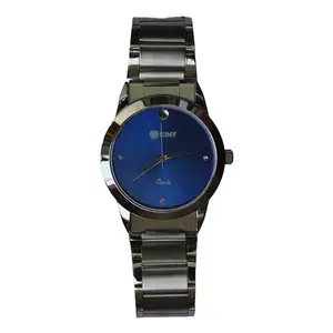 KIMY Premium Analog Watches with a Traditional Style for Men and Boys, Metallic Stainless Steel Chain and a Round Steel dial. (Blue)