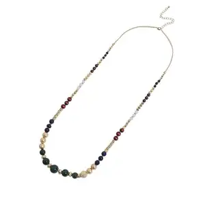 SOHI Women Long Beaded Necklace | Multicolour | Casual Wear | Lobster Clasp | Artificial Stones | Alloy Material (3487)