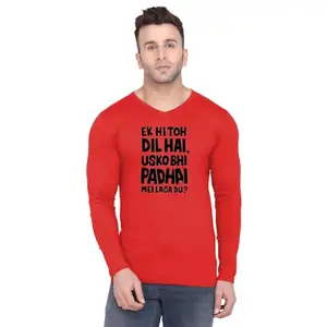 ALLEN BLACK Men's Round Neck T-Shirt, (AB_ T-Shirt_ XS_186_BZR) Red