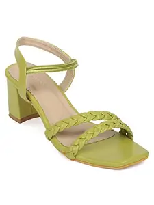 ICONICS Women's Heels, Green, 5