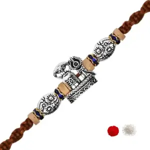 I Jewels Lord Shiva Rakhi Rakhi With Roli Chawal & Rakshabandhan Card for Men/Bro/Brother (R251Br)