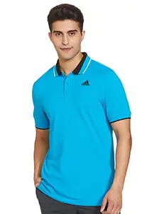 adidas Men's Cotton Ess Core Fitted Polo, Training Polo Shirts, Boaqua, X-Large
