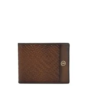 Da Milano RFID Protected Leather Wallet for Men with Card Slot - Brown