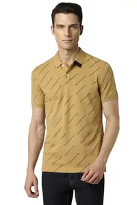 Peter England Men's Slim Fit Polo Shirt (PCKPISGF281945_Yellow