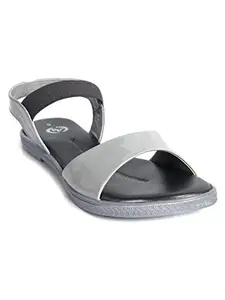 AJANTA Womens Grey Fashion Sandal