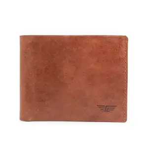 Red Tape Leather RFID Wallet | Stylish and Secure | 6 Card Slots, 2 Currency Compartments, 2 Secret Pockets | Eagle Embossing with RFID - Genuine Leather