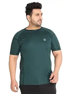 CHKOKKO Men's Polyester Regular Fit Solid Sports T-Shirt