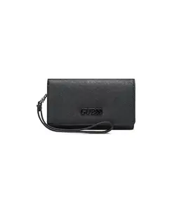 Guess Women's Black Textured Wallet| Ladies Purse Handbags | Gift For Ladies