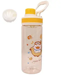 Toyshine Easy Carry Tritan Kids Water Bottle With Stainer, Spill Proof, BPA Free Water Bottle for Kids School - Featuring Soft Easy Grip - Children's Drinkware - 550 ML - YELLOW